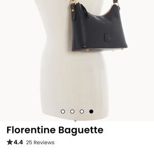 New Dooney & Bourke Florentine Leather Black Baguette